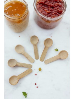 Küche&Haus Baharat Kaşığı Reçel Bal Ölçek Kaşığı Dekoratif Ahşap El Yapımı