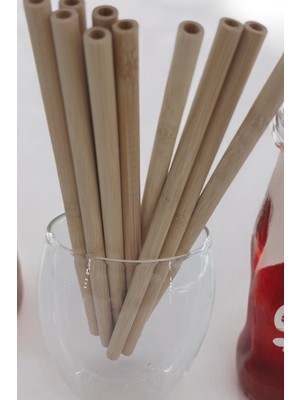 Küche&Haus Bambu Pipet 10 Adet Doğal 20 cm