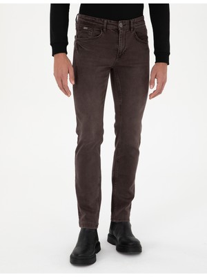 Pierre Cardin Erkek Kahverengi Slim Fit Jean Pantolon 50295842-VR029