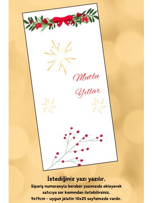 Emtory Home 25 Adet Yılbaşı Kartı  - Makrome Kartı Istediğin Yazı Yazılır - Hediye Kartı - Tebrik Kart