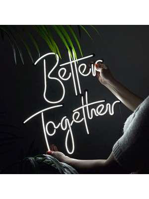 Tol Camp Better Together Neon Duvar Yazısı - Şık Metal Üzerine Neon Tabela | 49 cm x 47 cm