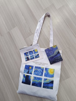 Grafikspan Van Gogh The Starry Night Omuz Çantası, Defter, Kalemlik Üç Lü Set