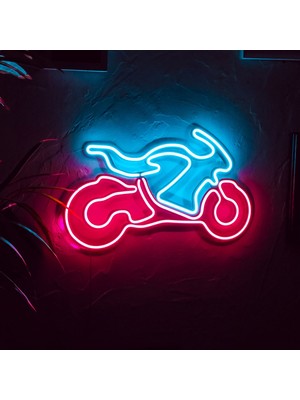 Motosiklet Neon Dekor ile Şehir Tarzınızı Yansıtın, Metal Üzerine Neon Dekor | 51 cm x 30 cm