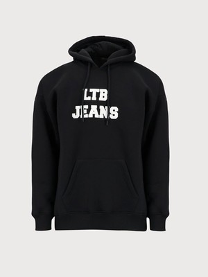Ltb Baskılı Kapüşonlu Siyah Sweatshırt