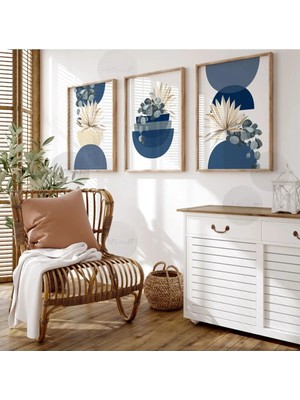 Musnig Ahşap Çerçeveli 3'Lü Tablo Home Ev Salon Oturma Odası Yatak Odası Balkon Dekor