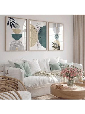 Musnig Ahşap Çerçeveli 3'Lü Tablo Home Ev Salon Oturma Odası Yatak Odası Balkon Dekor