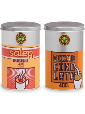 Kahve Dünyası Salep 400 gr ve Sıcak Çikolata 400 gr Metal Kutu