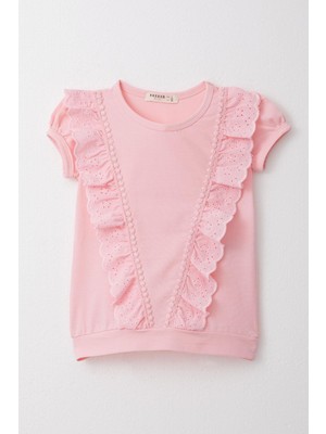 Breeze Kız Çocuk Tişört Güpürlü 1.5-5 Yaş, Pembe