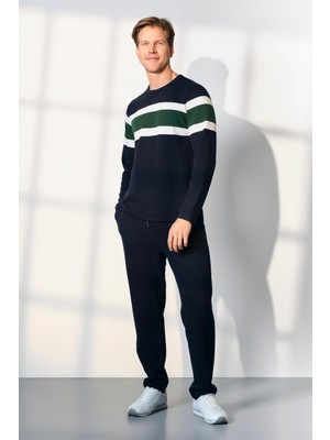 Erkek Uzun Kol Milano Ribana Lacivert Pijama Takım C7T4N5O4