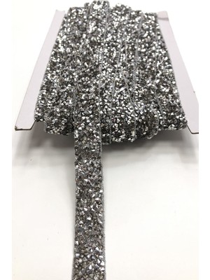 Antrasit Gümüş Ütüyle Yapışan Şerit Aplik