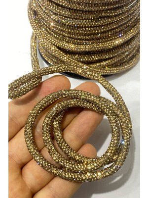 Bal Rengi Full Taşlı Boru Şerit Aplik