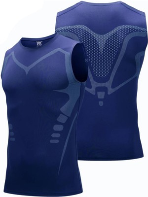 Ghassy Co. Erkek Fitness Hızlı Kuruma Nefes Alabilen Çapraz Daraltma Tipi Kolsuz Spor T-Shirt