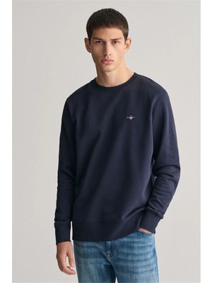 Gant Erkek Lacivert Regular Fit Sweatshirt