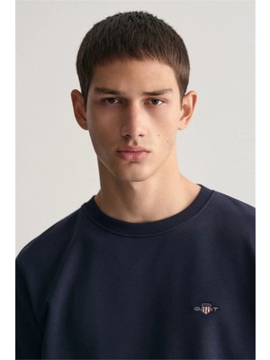 Gant Erkek Lacivert Regular Fit Sweatshirt