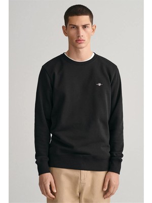 Gant Erkek Siyah Regular Fit Sweatshirt