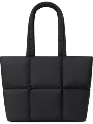 Comfyable Suya Dayanıklı Askılı Puffy Laptop/tablet Tote Çanta - Siyah