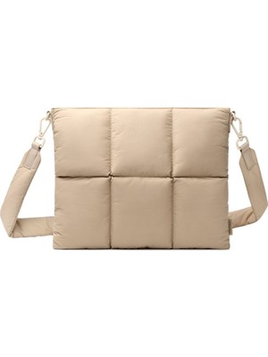 Comfyable Suya Dayanıklı Askılı Puffy iPad Air/Pro Tablet Çantası - 11" M5/M4/M3/M2M1 Uyumlu - Yulaf