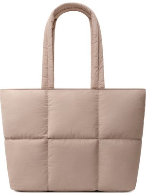 Comfyable Suya Dayanıklı Askılı Puffy Laptop/Tablet Tote Çanta - Kil Rengi