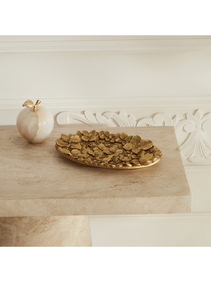 Karaca Home Coretta Gold Dekoratif Tepsi 21X14 cm