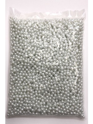 Beyaz İnci Cam Boncuk 6 mm