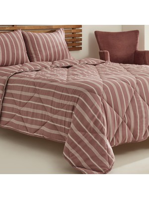 Karaca Home Sarah Anderson Barlet Çift Kişilik Comfort Set Çizgili Bordo