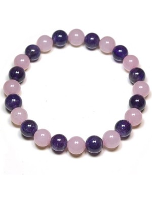 Nelleovana Ametist&pembe Kuvars Bileklik