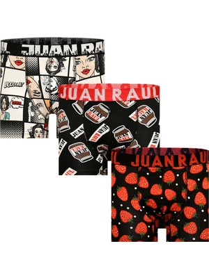 Juan Raul Erkek Desenli Boxer (3 Lü Boxer)Pamuk modellerToparlanma yapmaz