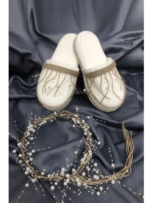 Hasırlı Incili Lohusa Terliği ve Incili Taç