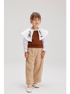 La Luna Kidz Unisex Gabardin Pileli Pantolon (Ürün Sadece Pantolondur, Görsel Kombin Önerisidir)