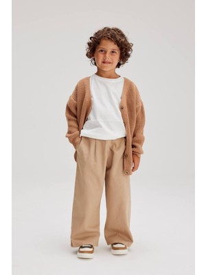 La Luna Kidz Unisex Gabardin Pileli Pantolon (Ürün Sadece Pantolondur, Görsel Kombin Önerisidir)