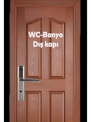 Armoni Wc Banyo Kapı Kolu Nikel Inox Aynalı Sağa Sola Uygun Iç Dış Wc Kapısı Kilitlenebilir 1 Takım