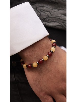 Nelleovana  Doğaltaş Bileklik Karnelyan-Kalsit-Hematit