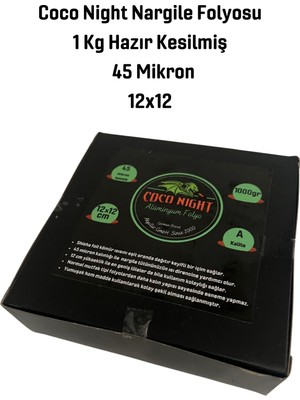 Coco Night 45 Mikron 1 Kg Kesilmiş Hazır Alüminyum Folyo, Nargile Folyosu, Nargile Kömürü