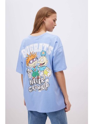 Coool Rugrats Oversize Fit Bisiklet Yaka Kısa Kollu Tişört Mavi