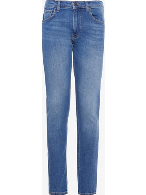 Lee Slim Fit Dar Kesim Normal Bel Dar Paça Luke Açık Mavi Jean Kot Pantolon