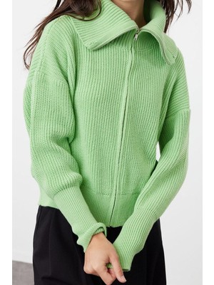 Ersefa Kadın Modern Tarz Oversize Devrik Yaka Triko Hırka