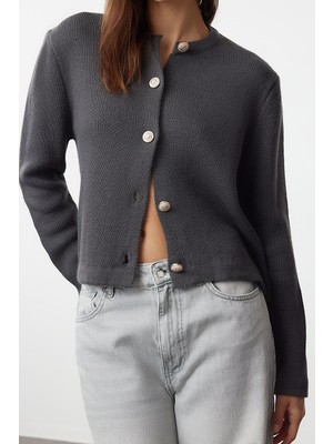 Kadın Modern Tarz Regular Bisiklet Yaka Regular Triko Hırka