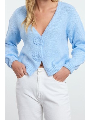 Ersefa Kadın Modern Tarz Slim V Yaka Triko Hırka