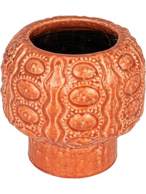 Warm Design Kabartmalı Terracotta Saksı