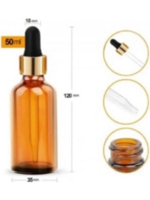Makrobay Amber Droper Cam Damlalıklı Kehribar Boş Şişe 30 ml x 10 adet