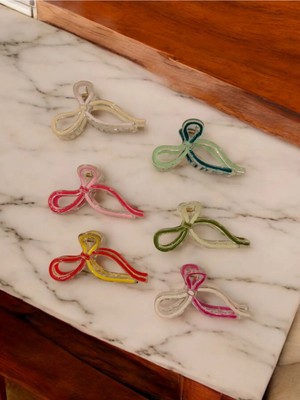 Sallantılı Fiyonk Model Karışık 6'lı Renkli 10CM Mandal Toka