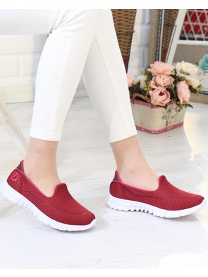 Nesil Shoes Dvm 801 Bordo Faylon Taban Kadın Yürüyüş Ayakkabısı