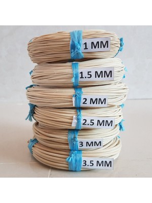 Bambu Rattan Kor,  Doğal Ip, 2,5 mm Kalınlığında Sepet Ipi 1 kg Naturel