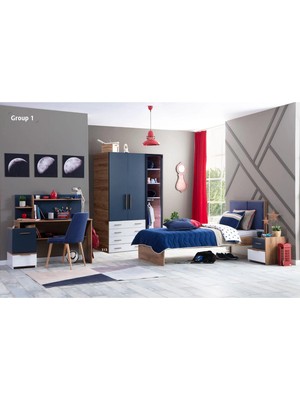 Bubu Home Orion Genç Odası Takımı ( Dolap+ Karyola+Komodin+Çalışma Masası)