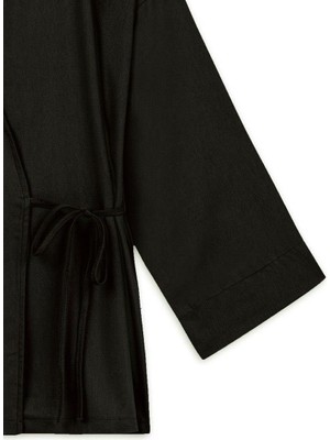 Bağlamalı Tencel Kimono Siyah