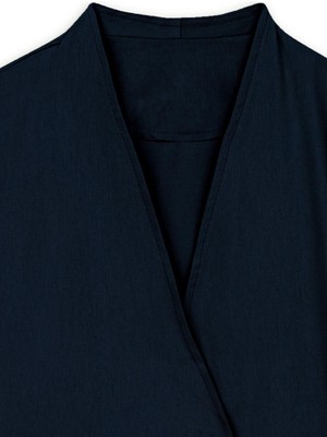 Bağlamalı Tencel Kimono Lacivert