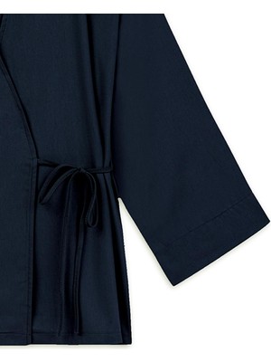 Bağlamalı Tencel Kimono Lacivert