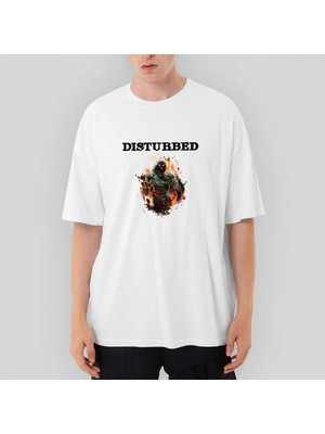 Crows Gate Disturbed Monster Oversize Beyaz Tişört