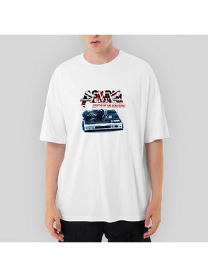 Crows Gate Asking Alexandria Stepped Up And Scratched Oversize Beyaz Tişört