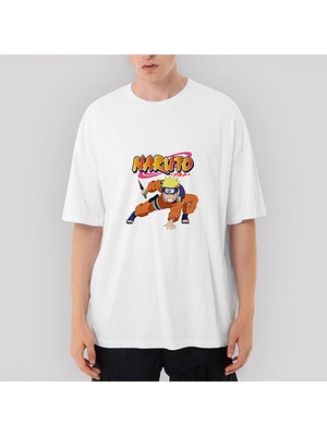 Crows Gate Naruto Oversize Beyaz Tişört